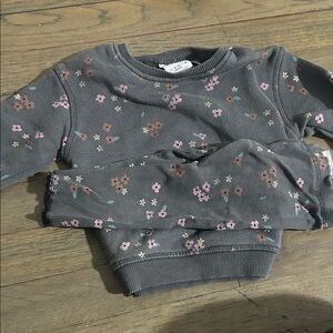 Zara Floral Gray Kids Sweatshirt set 9-12m